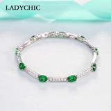 Green Zircon Crystal Bracelet - Wedding Jewelry Women Bangle