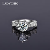 Clear Zircon Flower Shape Finger Ring for Women LR1017