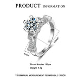 Clear Zircon Flower Shape Finger Ring for Women LR1017