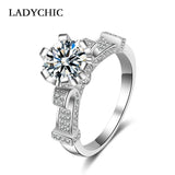Clear Zircon Flower Shape Finger Ring for Women LR1017