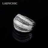 Zircon Ring with Clear Crystal Engagement Party Ring LR1053