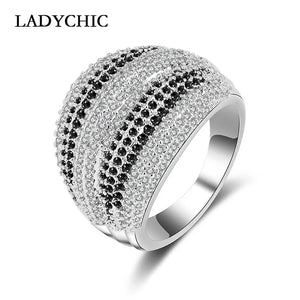 Zircon Ring with Clear Crystal Engagement Party Ring LR1053