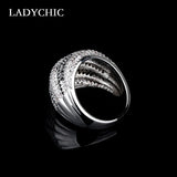 Zircon Ring with Clear Crystal Engagement Party Ring LR1053
