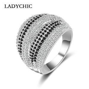 Zircon Ring with Clear Crystal Engagement Party Ring LR1053