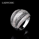 Zircon Ring with Clear Crystal Engagement Party Ring LR1053