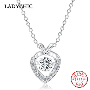 925 Silver Crystal Pendant Necklace Pure Silver Jewelry