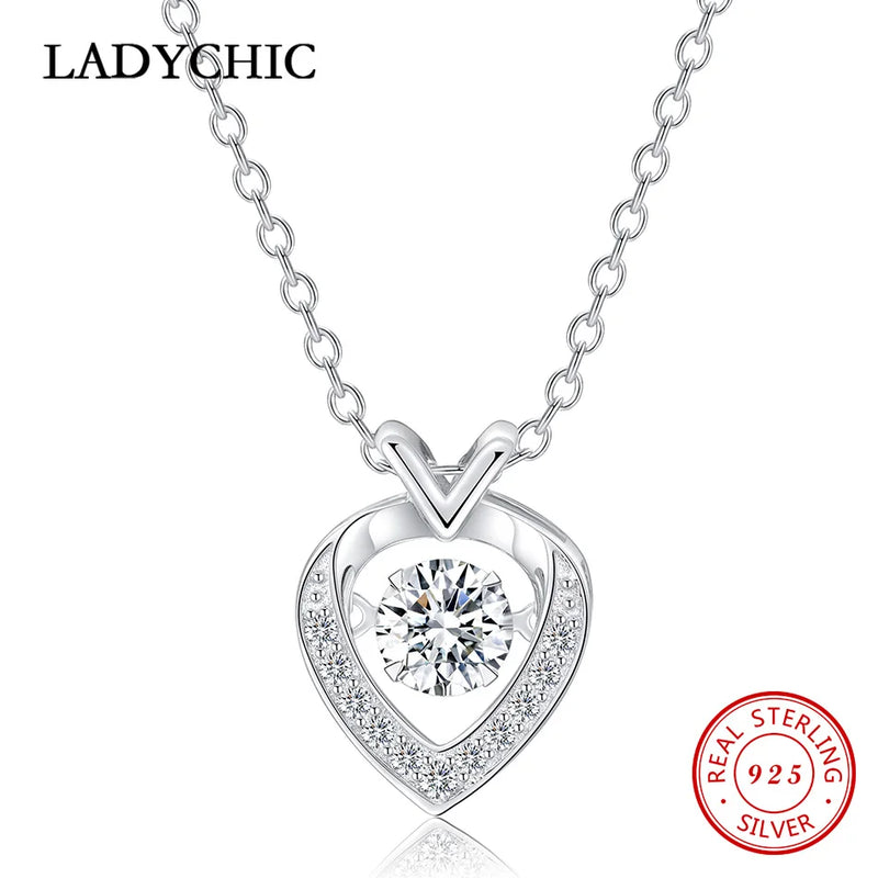 925 Silver Crystal Pendant Necklace Pure Silver Jewelry