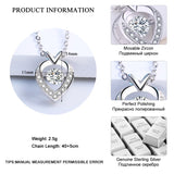 925 Silver Crystal Pendant Necklace Pure Silver Jewelry