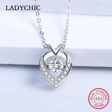 925 Silver Crystal Pendant Necklace Pure Silver Jewelry