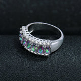 Multicolor Zircon Stone Ring CZ Silver Rings Women Jewelry