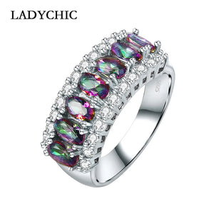 Multicolor Zircon Stone Ring CZ Silver Rings Women Jewelry