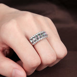 Multicolor Zircon Stone Ring CZ Silver Rings Women Jewelry