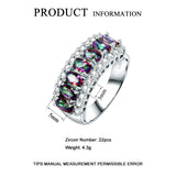 Multicolor Zircon Stone Ring CZ Silver Rings Women Jewelry