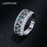 Multicolor Zircon Stone Ring CZ Silver Rings Women Jewelry