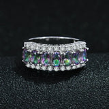 Multicolor Zircon Stone Ring CZ Silver Rings Women Jewelry