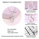 925 Silver Cat Pendant Rose Animal Necklace Jewelry Gift