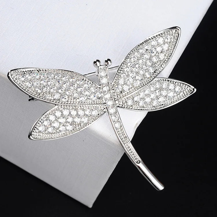 Crystal Dragonfly Brooch Pin Vintage Style Rhinestone Brooches Women Bridal Coat