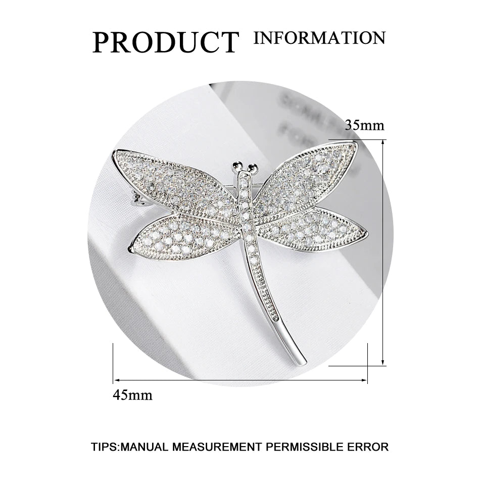 Crystal Dragonfly Brooch Pin Vintage Style Rhinestone Brooches Women Bridal Coat