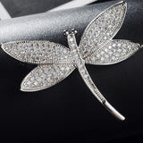 Crystal Dragonfly Brooch Pin Vintage Style Rhinestone Brooches Women Bridal Coat