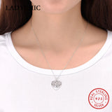 925 Silver Tree of Life Heart Pendant Necklace Romantic Jewelry Gift