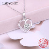 Romantic Heart 925 Sterling Silver Pendant Necklace