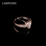 Romantic Water Drop Zircon Ring with Micro CZ Stones LR1044
