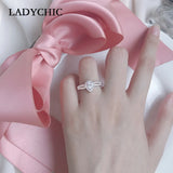 Romantic Water Drop Zircon Ring with Micro CZ Stones LR1044