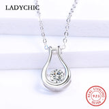 925 Silver Bottle Pendant Necklace for Women Girl Dainty Wedding Jewelry