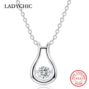 925 Silver Bottle Pendant Necklace for Women Girl Dainty Wedding Jewelry