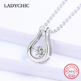 925 Silver Bottle Pendant Necklace for Women Girl Dainty Wedding Jewelry