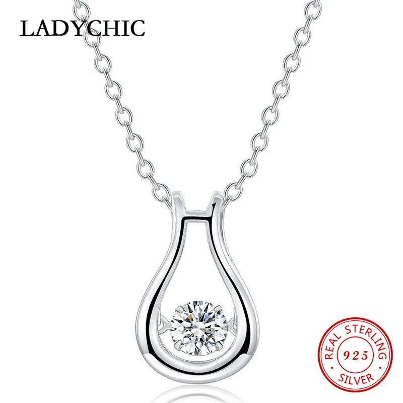 925 Silver Bottle Pendant Necklace for Women Girl Dainty Wedding Jewelry
