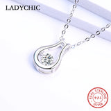 925 Silver Bottle Pendant Necklace for Women Girl Dainty Wedding Jewelry