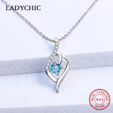 925 Silver Pendant & Zircon Necklace Women's Jewelry LNS1028
