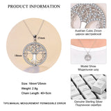 925 Silver Tree of Life Pendant Necklace Zircon Women Gift LNS1047