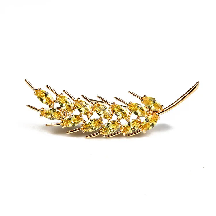 Yellow Wheat Ears Brooch Pin LH1012