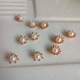 LALAVARA 200pcs 14mm Flower Center & 8mm Acrylic Pearls for DIY Work