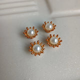 LALAVARA 200pcs 14mm Flower Center & 8mm Acrylic Pearls for DIY Work