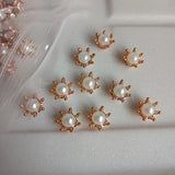 LALAVARA 200pcs 14mm Flower Center & 8mm Acrylic Pearls for DIY Work