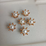 LALAVARA 200pcs 14mm Flower Center & 8mm Acrylic Pearls for DIY Work