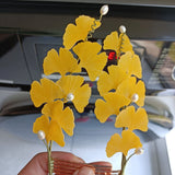 LALAVARA Ginkgo Biloba Leaf Hair Combs for Women HanFu Yukata Ornament