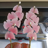 LALAVARA Ginkgo Biloba Leaf Hair Combs for Women HanFu Yukata Ornament