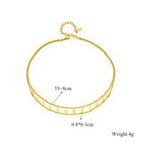 LAMENGLY 316L Stainless Steel 2-Layer Rhombic Torques Choker Necklace