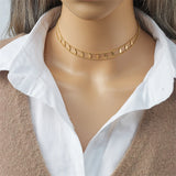 LAMENGLY 316L Stainless Steel 2-Layer Rhombic Torques Choker Necklace