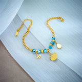 316L Stainless Steel Eye Zircon Charm Bracelet For Women Girl Bangles