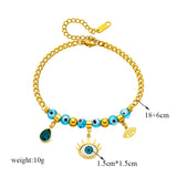316L Stainless Steel Eye Zircon Charm Bracelet For Women Girl Bangles