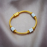 316L Stainless Steel Zircon Bangles Bracelet For Women Magnetic Chain