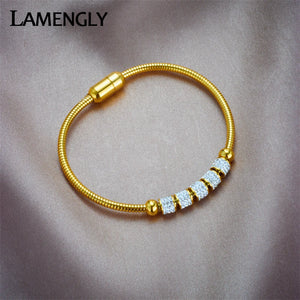 316L Stainless Steel Zirconia Bracelet Magnetic Suction Chain Jewelry