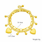 316L Stainless Steel Heart Charm Bracelet For Women Multilayer