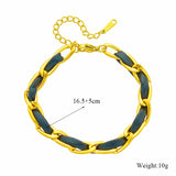 Stainless Steel Link Chain Bangle Bracelet for Women Girls