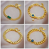 Stainless Steel Link Chain Bangle Bracelet for Women Girls